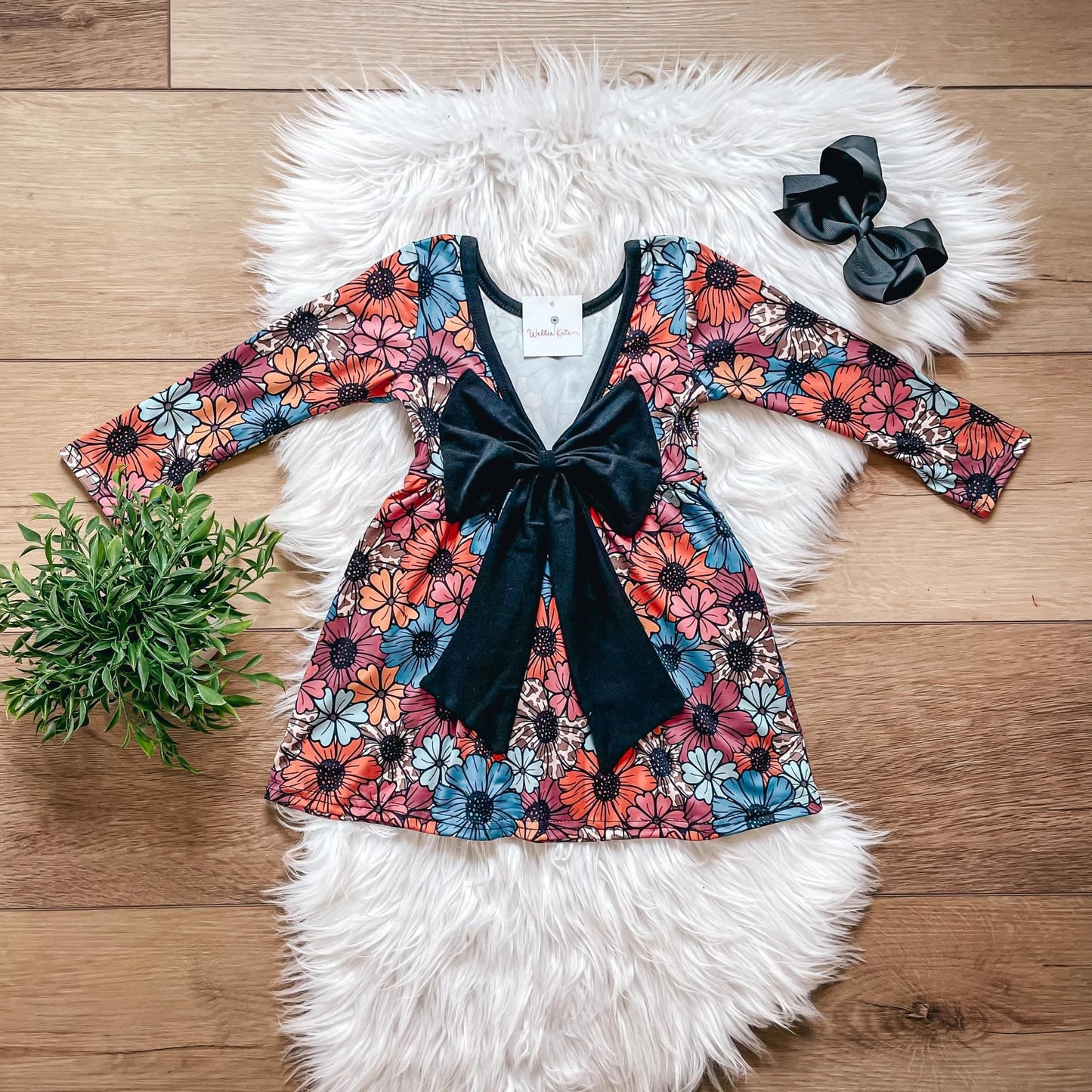 Harvest Flowers Bow Back Dress by Wellie Kate