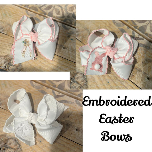 Embroidered Easter Bows
