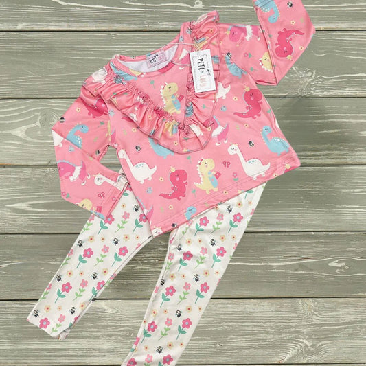 Darling Dino Pants Set by Pete + Lucy