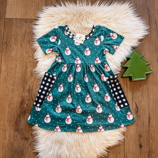 Gingham Snowman Dress By TwoCan