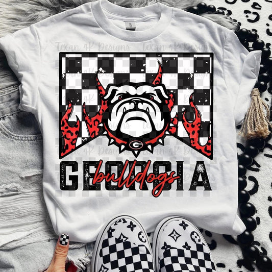 Georgia Bulldogs Fire Graphic Tee