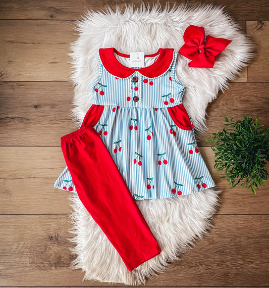 Cherry Capri Set by Wellie Kate