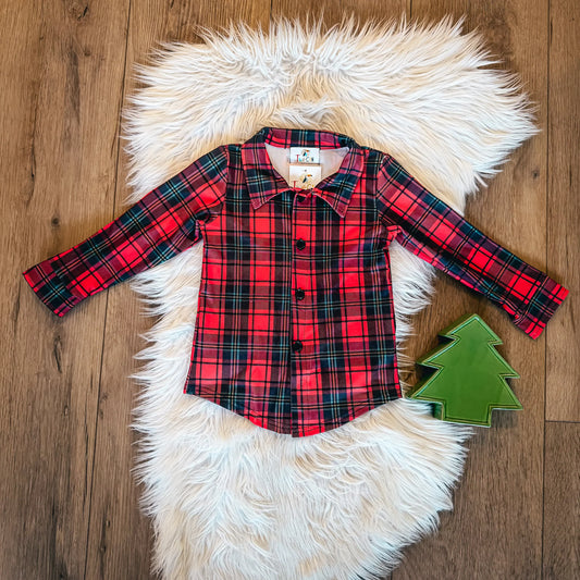 Red Plaid Button Up By TwoCan
