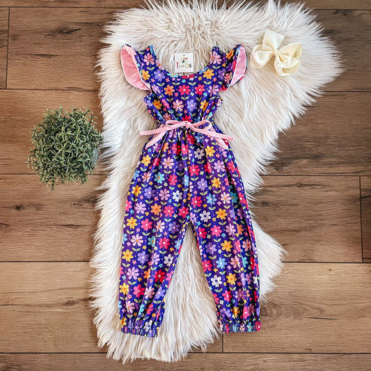 Purple Floral Jumpsuit by TwoCan