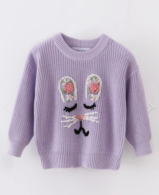 Bunny Embroidered Sweater by HoneyDew