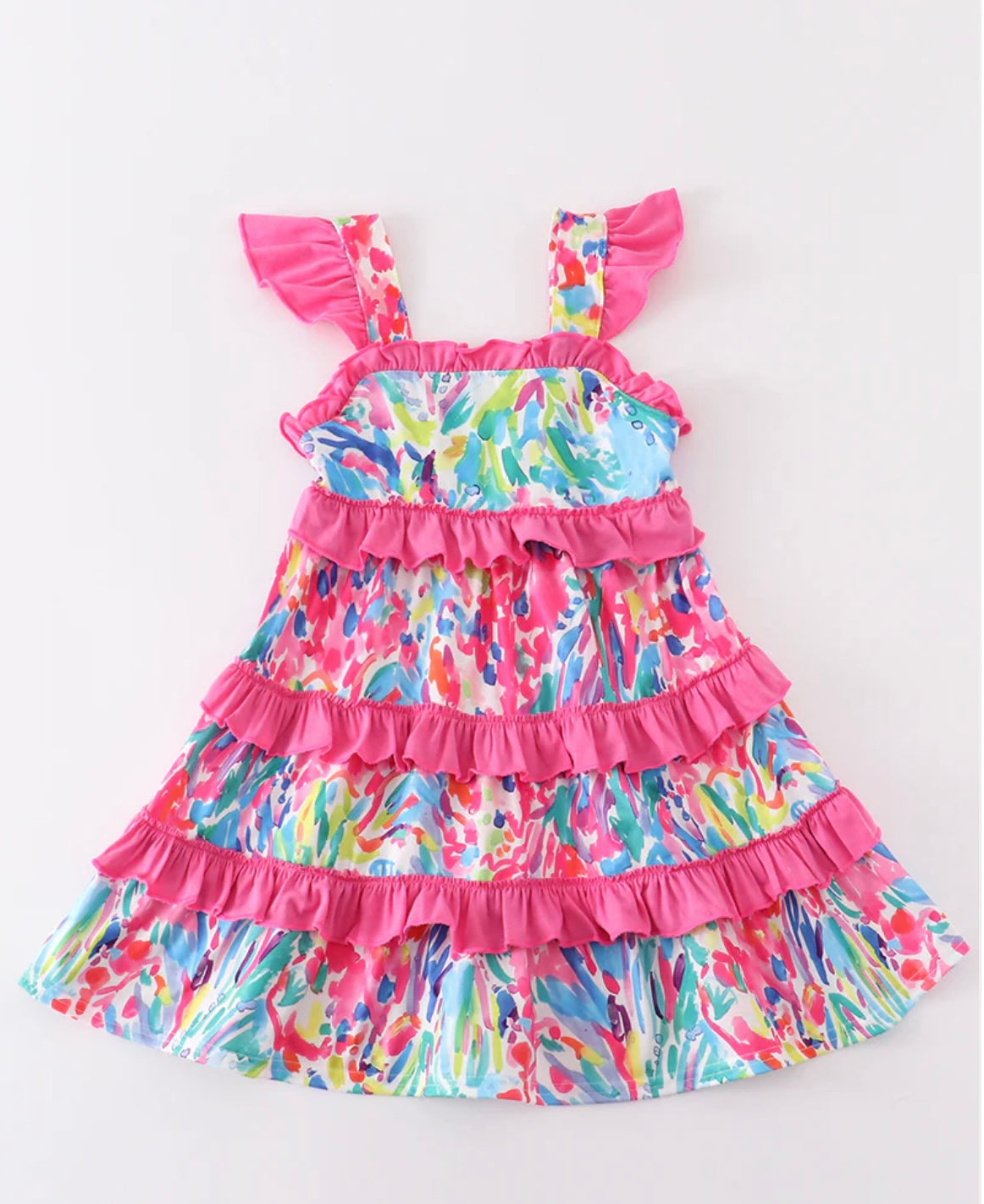 Pink Floral Tiered Dress by HoneyDew