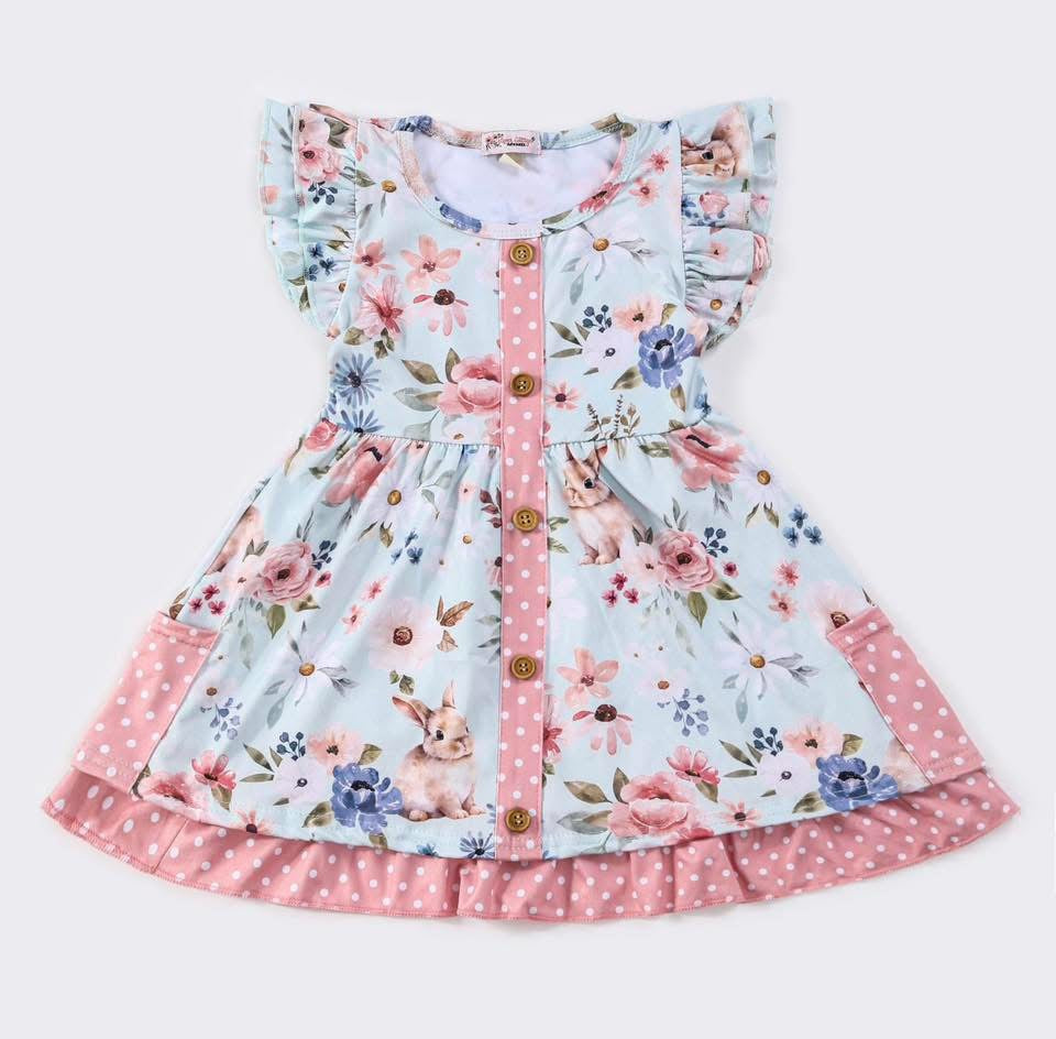 Floral Snuggle Bunny Dress By Clover Cottage
