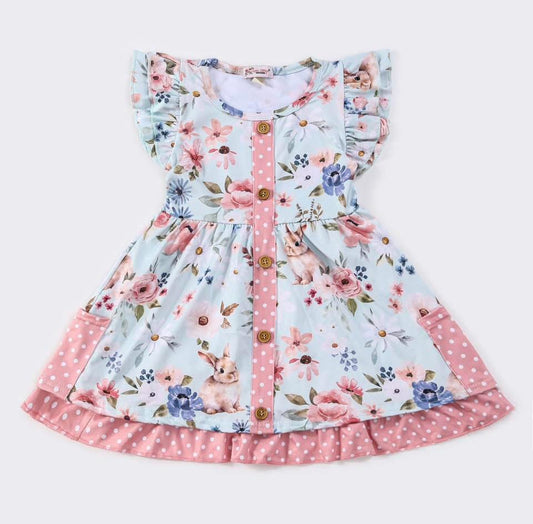 Floral Snuggle Bunny Dress By Clover Cottage