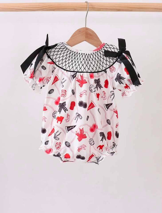 Black Georgia Smocked Bow Bubble