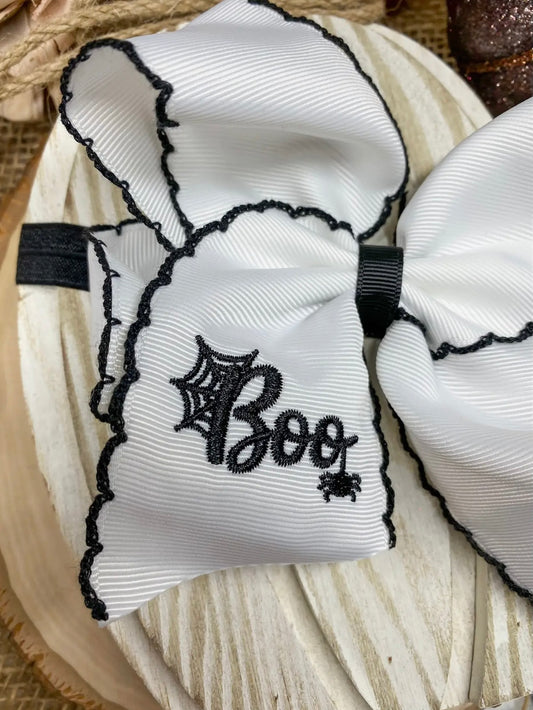 Boo Halloween Hair Bow (Headband)