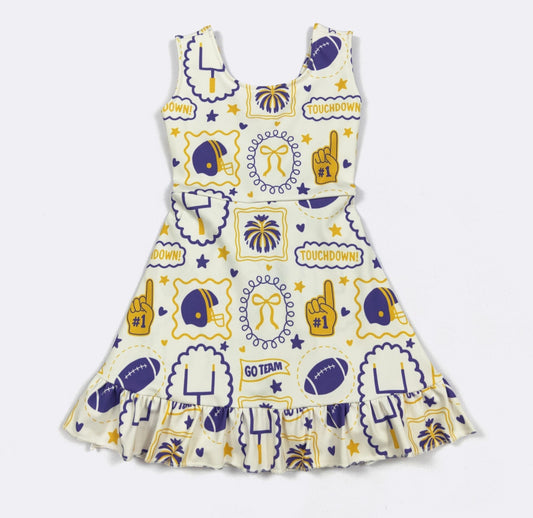 Purple + Gold Go Team Athletic Dress By Clover Cottage