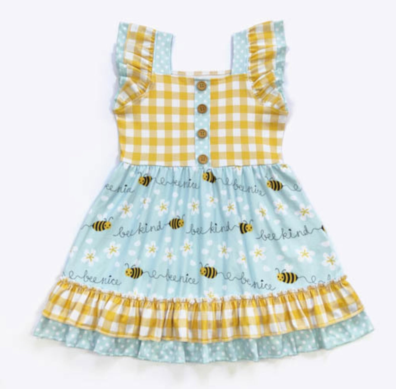 Bee Nice Girls Dress by Clover Cottage