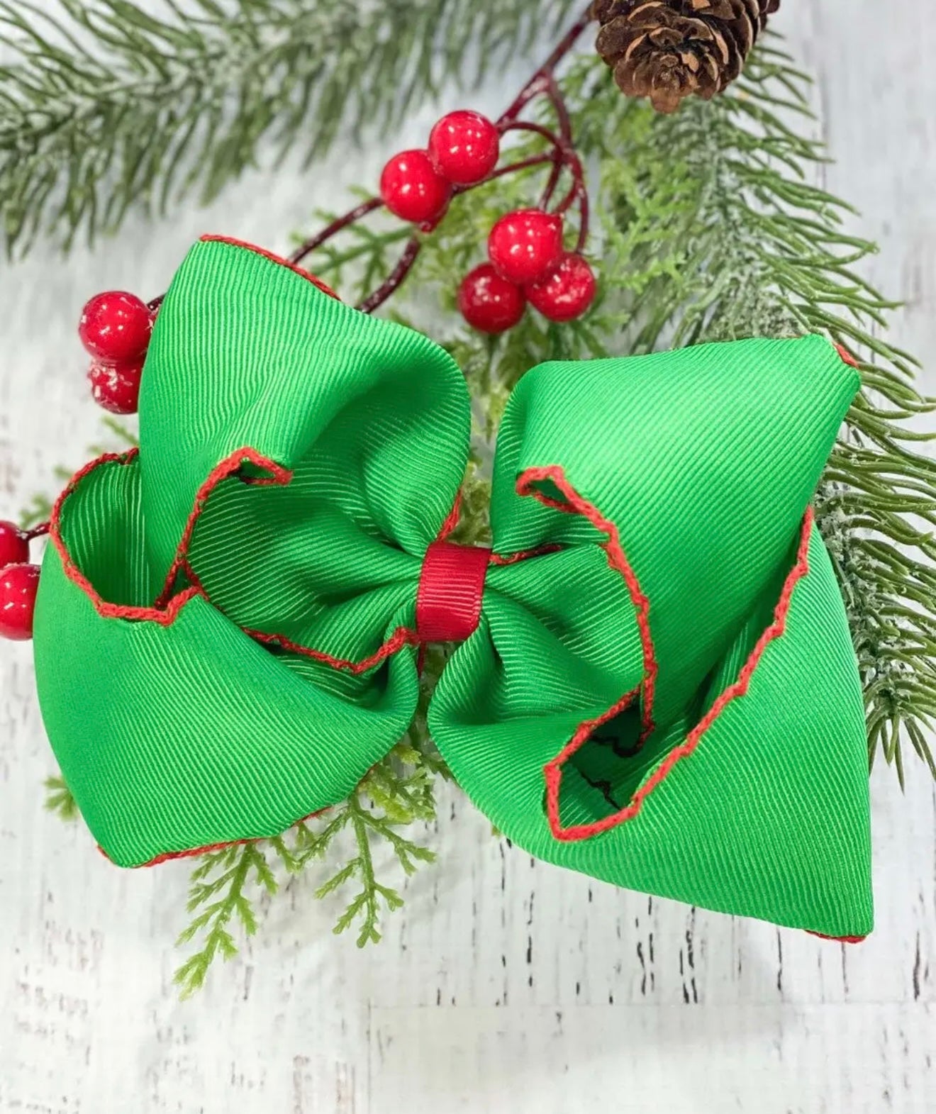 5” Classic Moonstitch Hair Bow on Clip