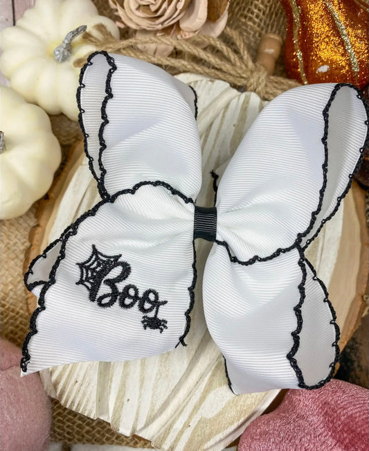 Boo Halloween Hair Bow (Clip)