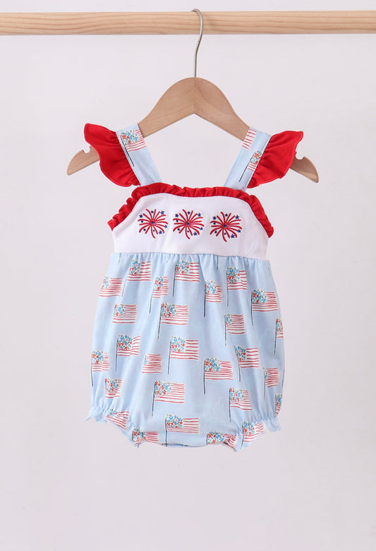 Blue Fireworks Ruffle Bubble