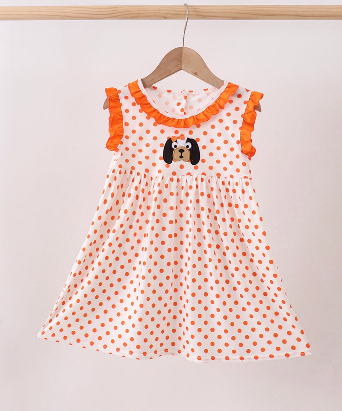 Orange Dog Appliqué Dress