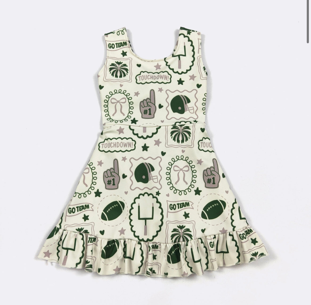 Green Go Team Athletic Dress By Clover Cottage