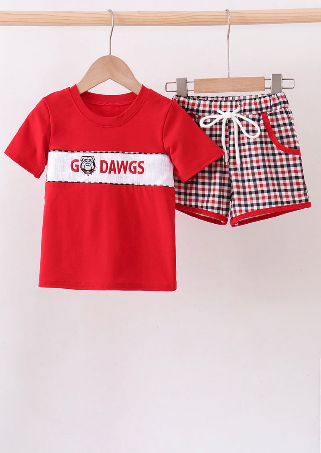 Georgia Go Dawgs Plaid Shorts Set