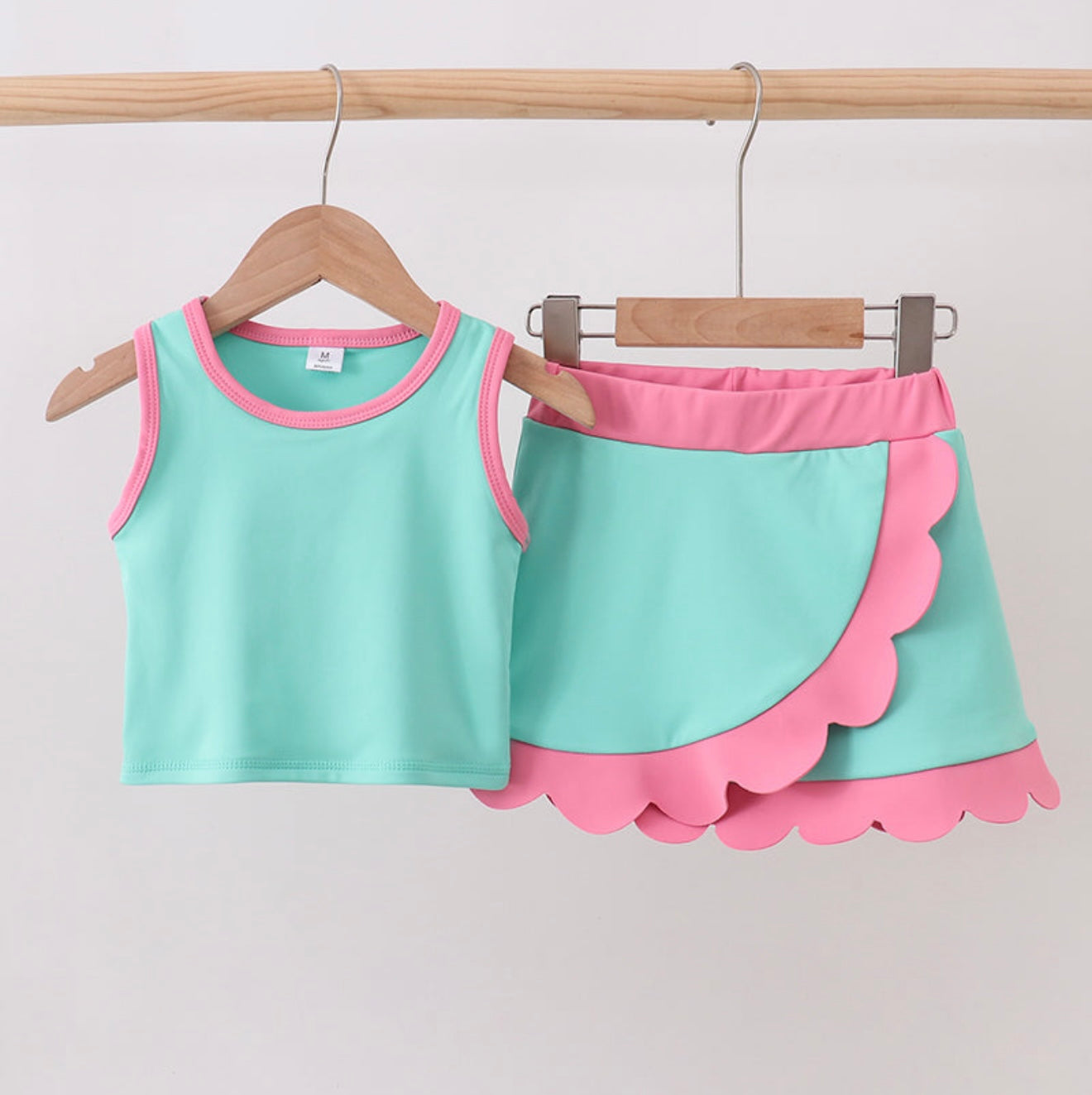 Mint Performance Scalloped Skort Set