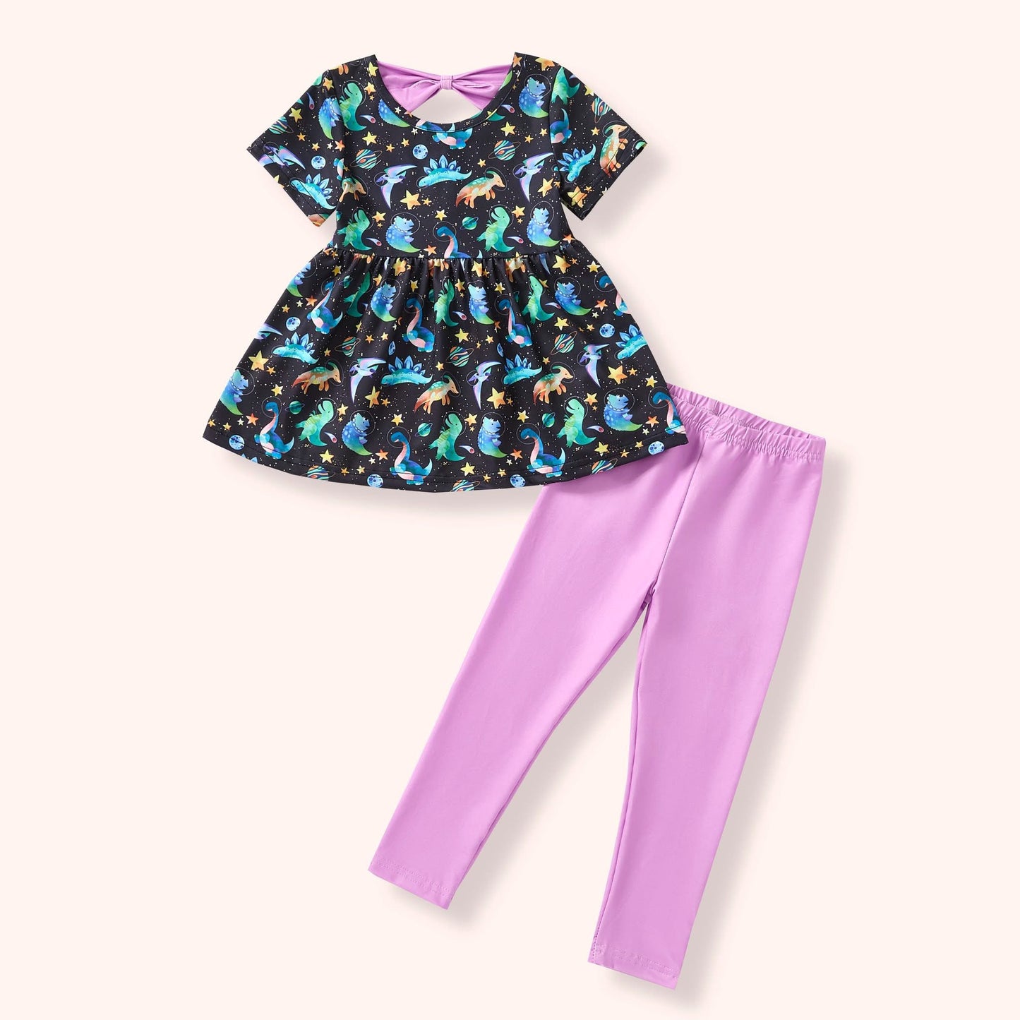 Space Dino Pants Set By Pete + Lucy