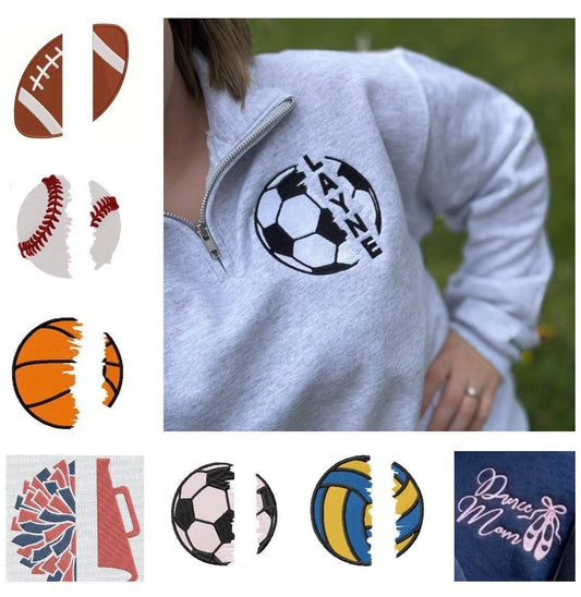Sports Embroidered Quarter Zip