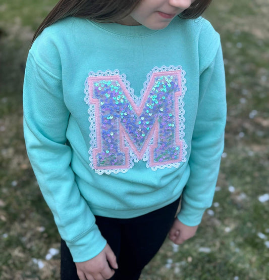 Girly Girl Lace & Sequin Sweatshirt