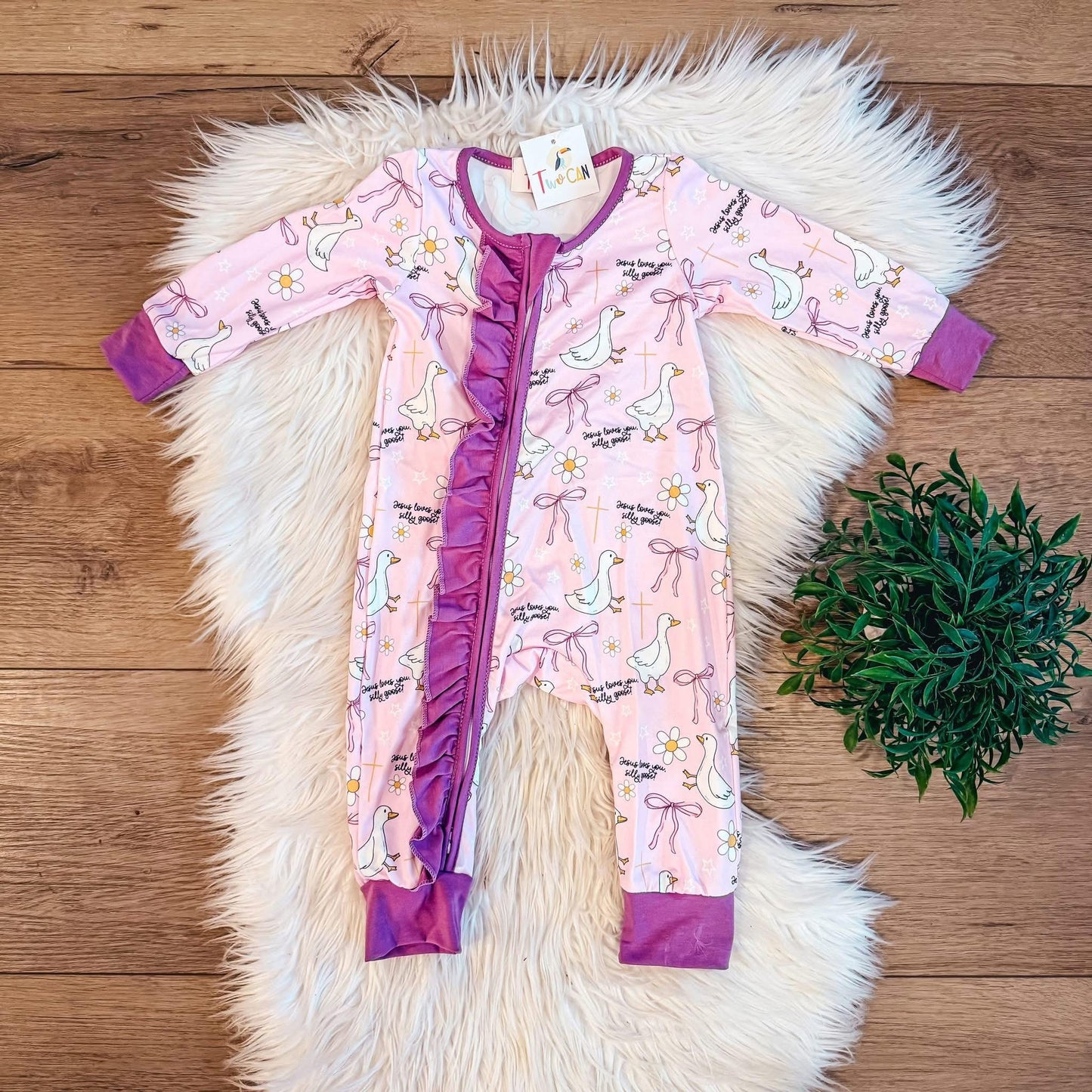 Jesus Loves You Silly Goose Infant Romper By TwoCan