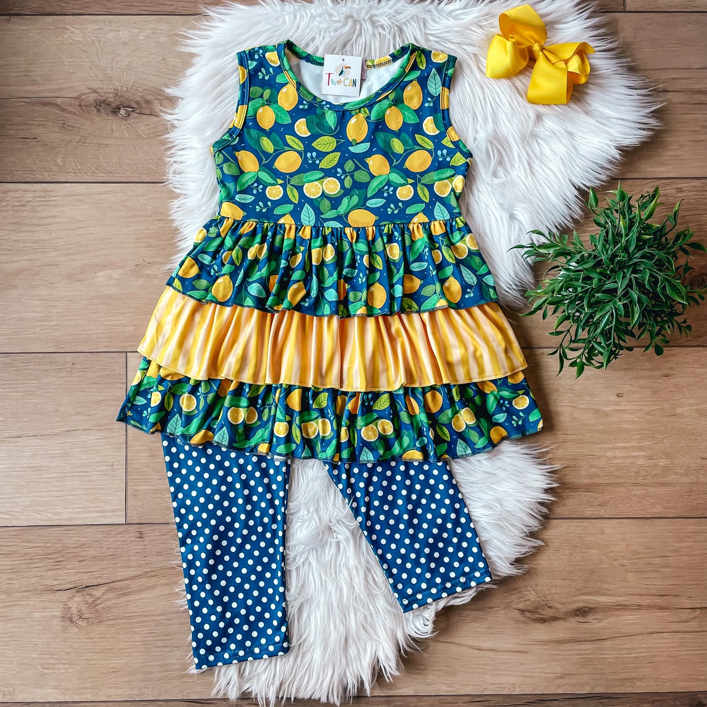 Lemons Capri Set by Wellie Kate