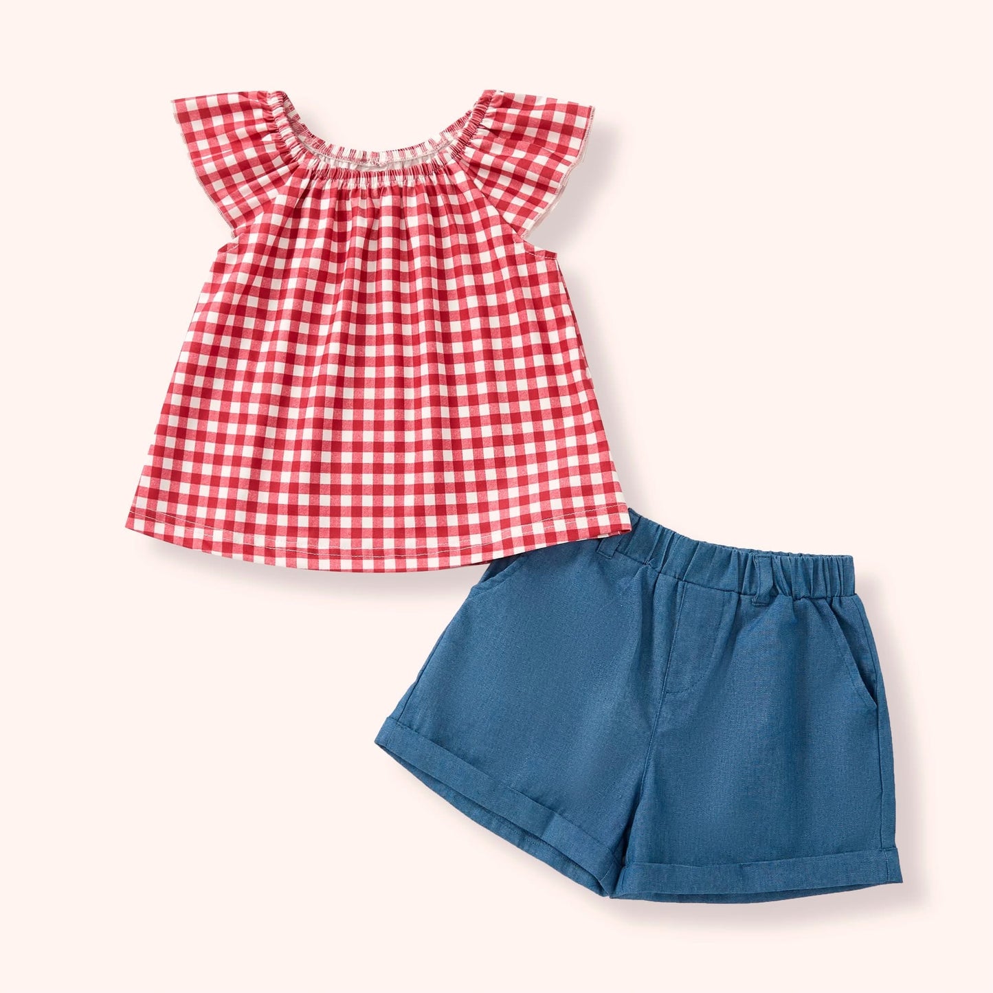 Pre-Order Gingham Picnic Shorts Set By Pete + Lucy