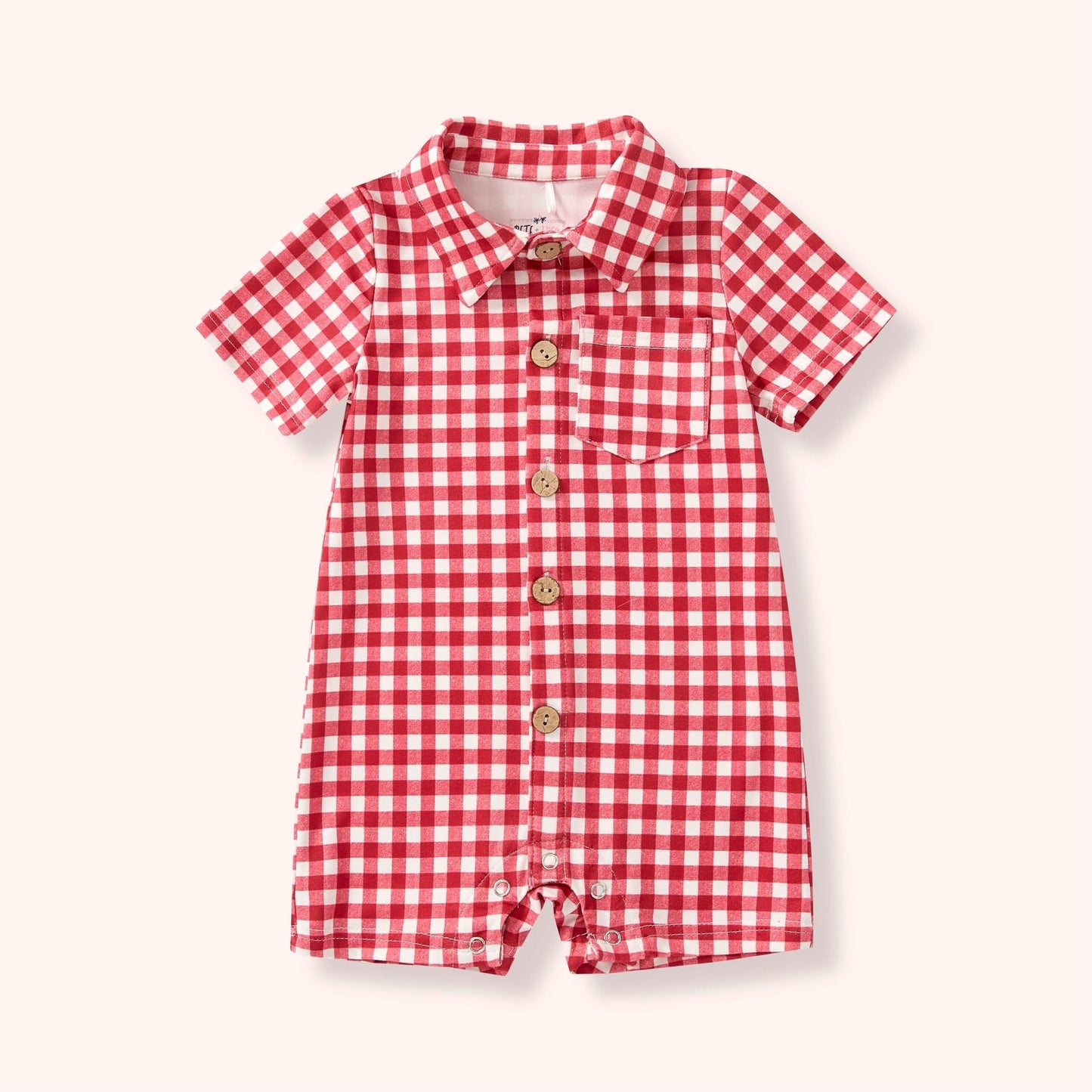 Pre-Order Gingham Picnic Infant Romper By Pete + Lucy