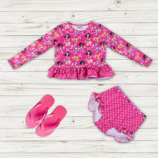Magenta Mermaids Swim Set By Sunshine Savvy