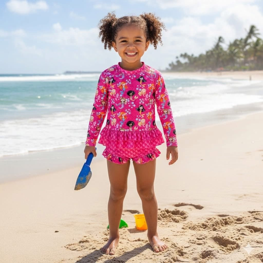 Magenta Mermaids Swim Set By Sunshine Savvy