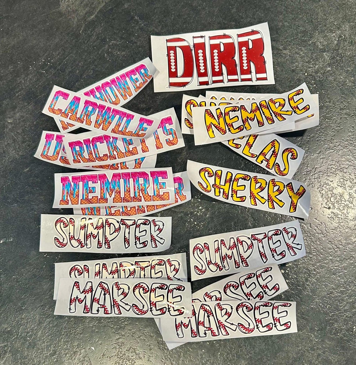 Helmet Name Decals