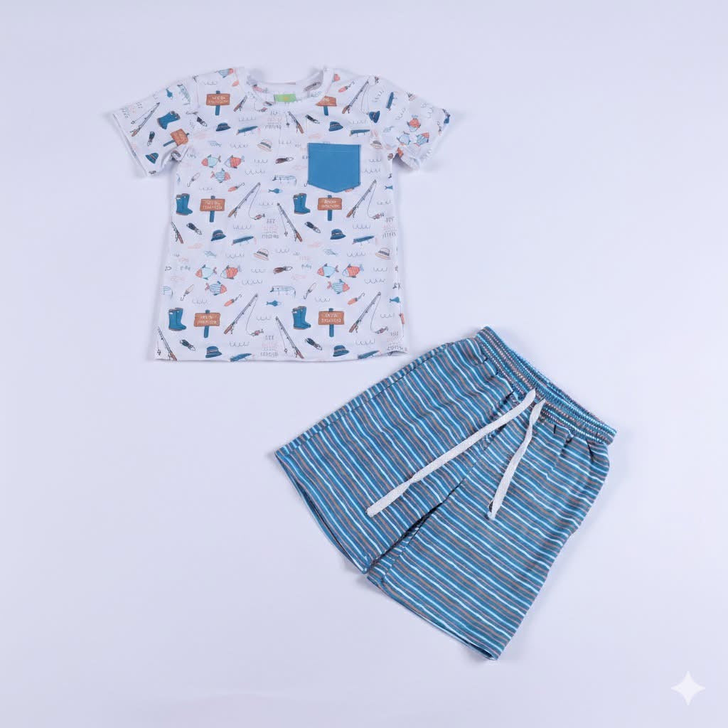 Here Fishy Fishy Short Set By Sunshine Savvy