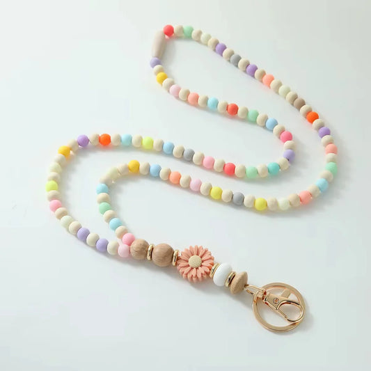Breakaway Wooded Bead Lanyard