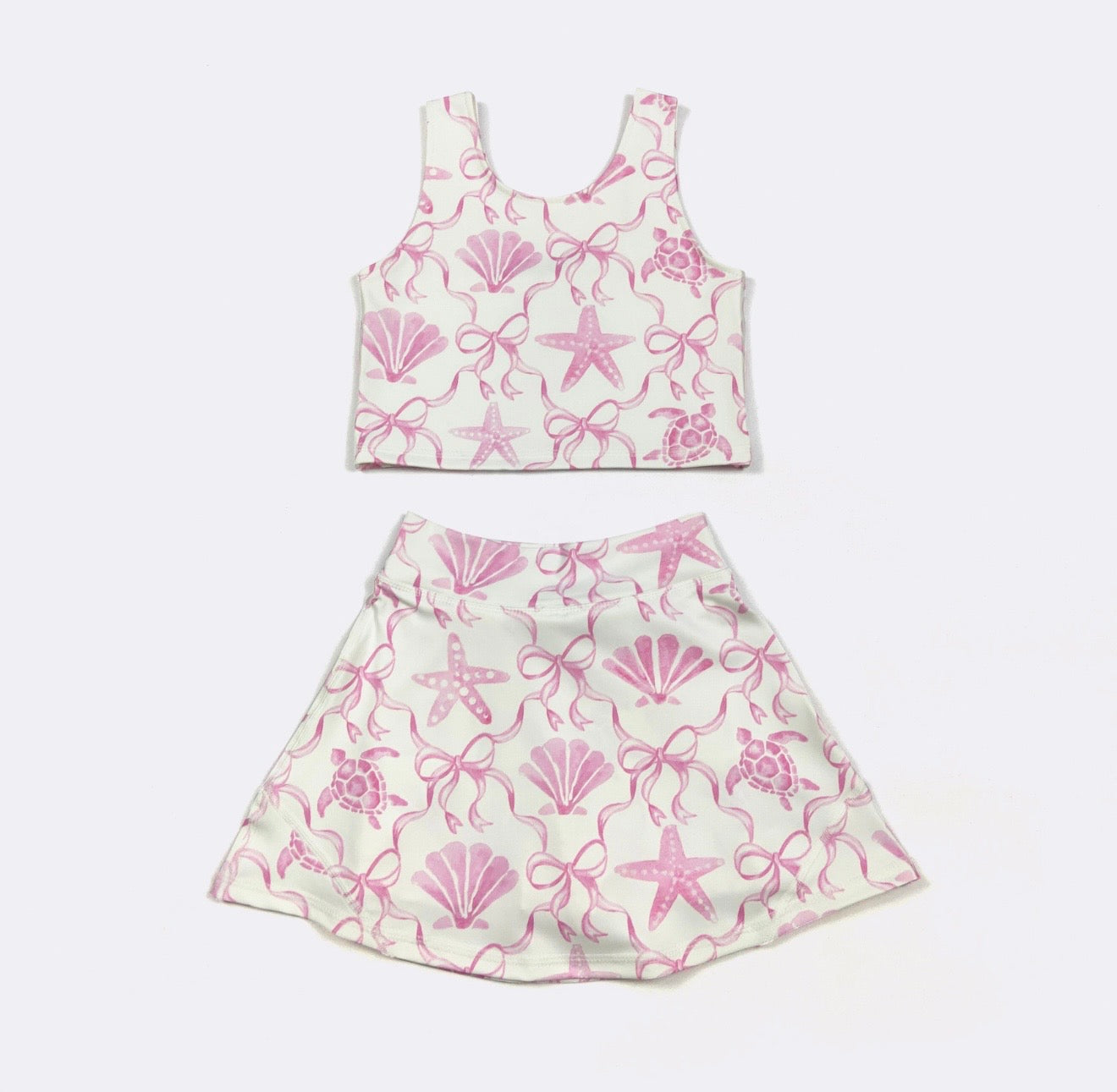 Pink Seashell Belle Skort Set By Clover Cottage