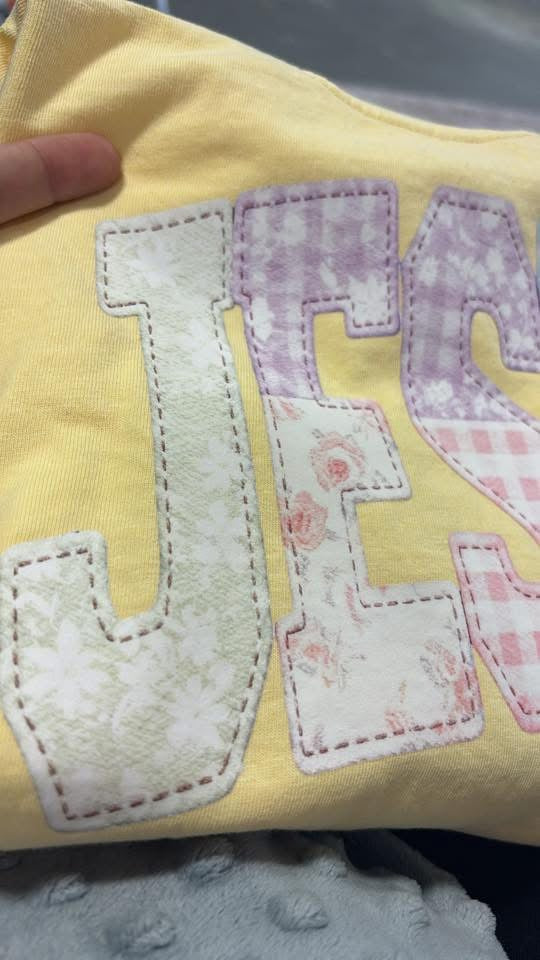 Jesus / He Is Risen DTF Printed- Faux Embroidered Graphic
