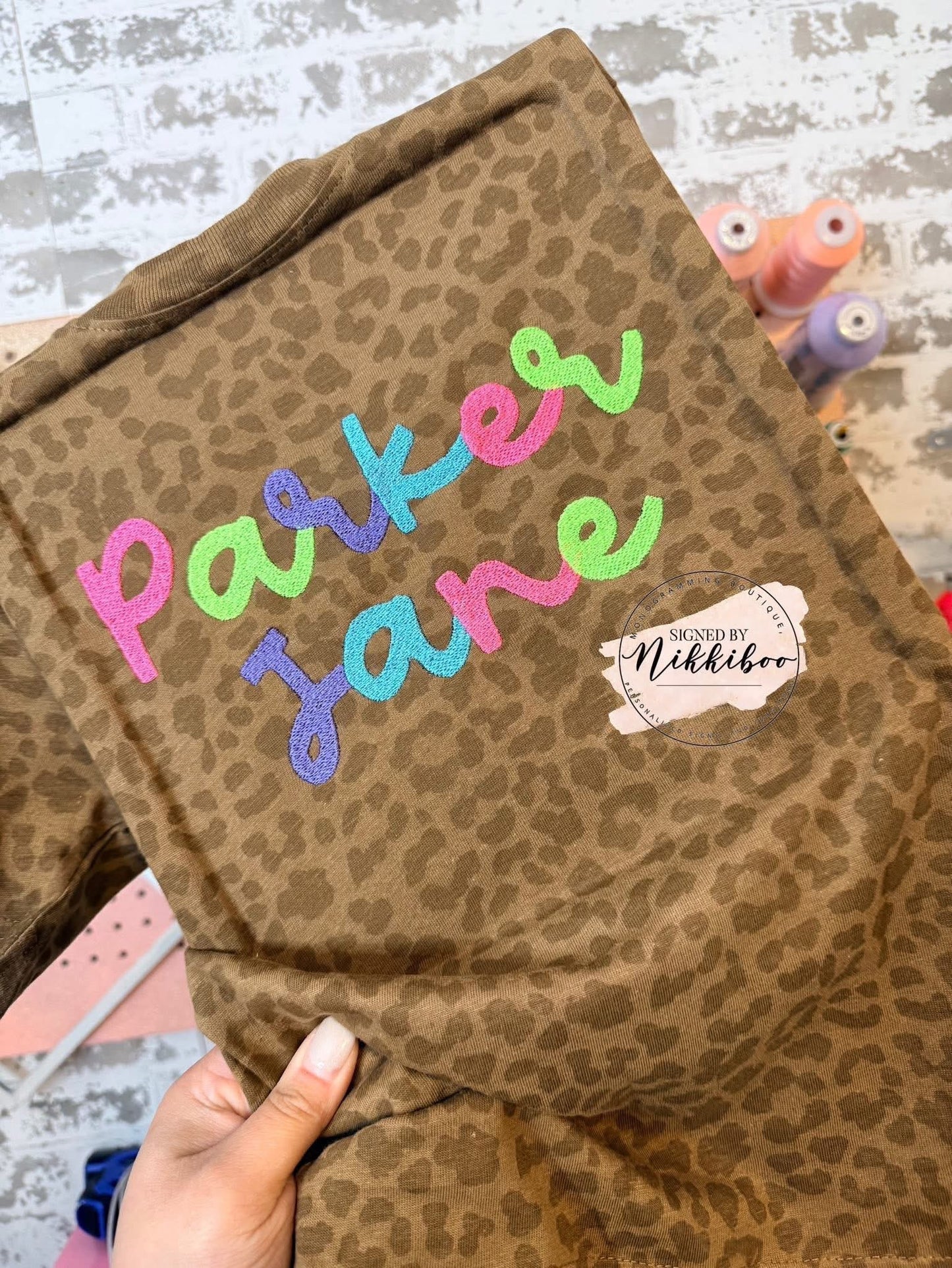 Leopard + Neon Name Tees