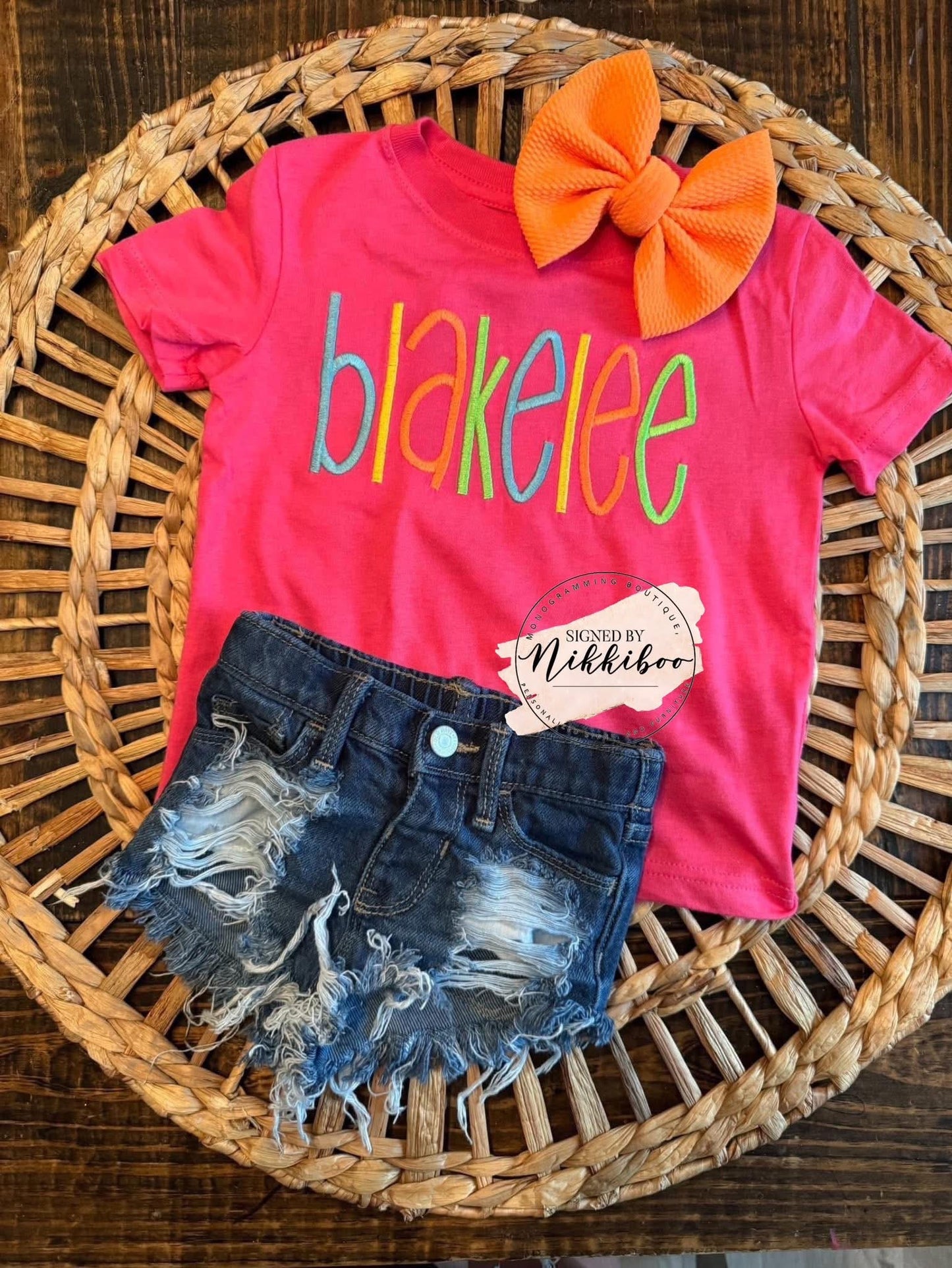 Leopard + Neon Name Tees
