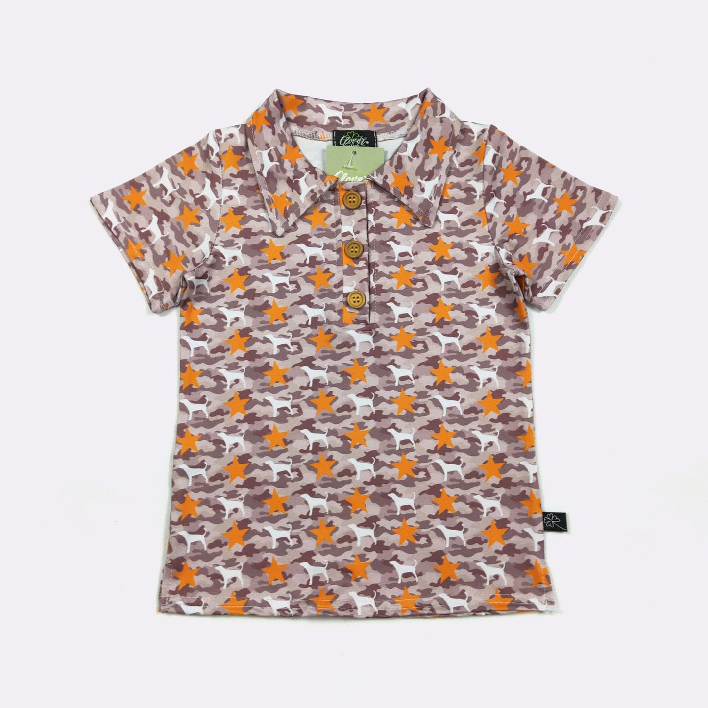 Smokey Camo Boys Polo By Clover Cottage