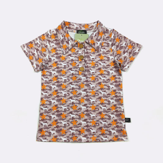 Smokey Camo Boys Polo By Clover Cottage