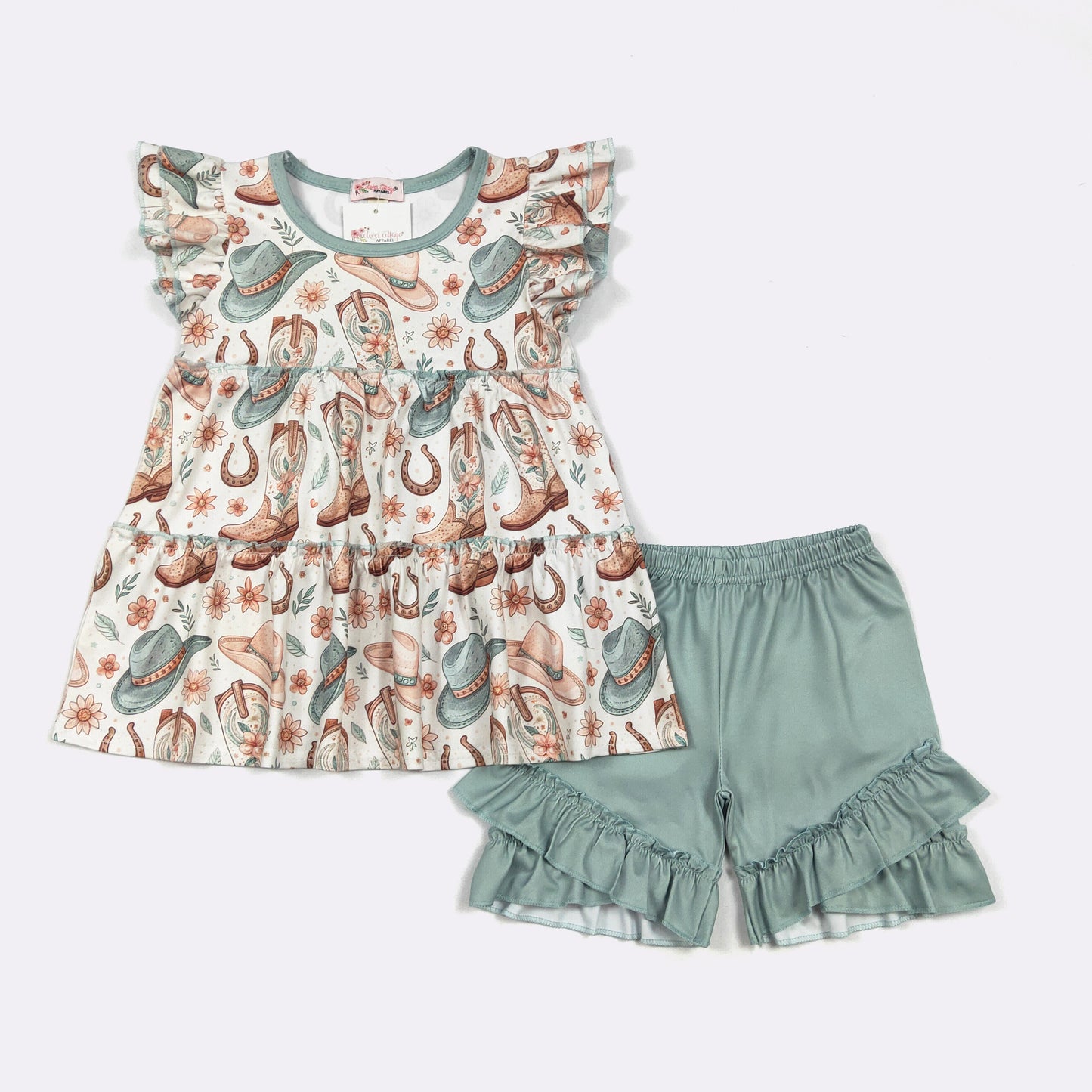 Sage Cowgirl Short Set By Clover Cottage