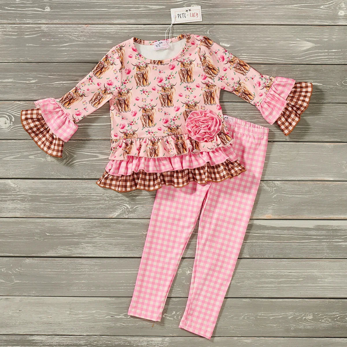 Cows & Roses Pants Set by Pete + Lucy