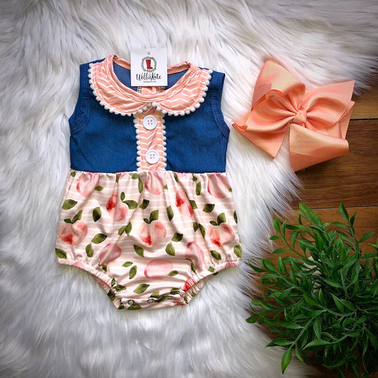 Love You To Peaches Infant Romper By Wellie Kate