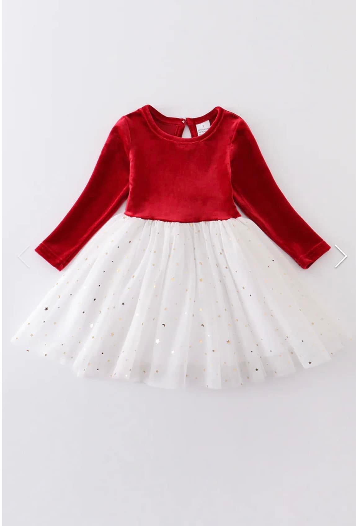 Red Velvet Girls Dress by HoneyDew