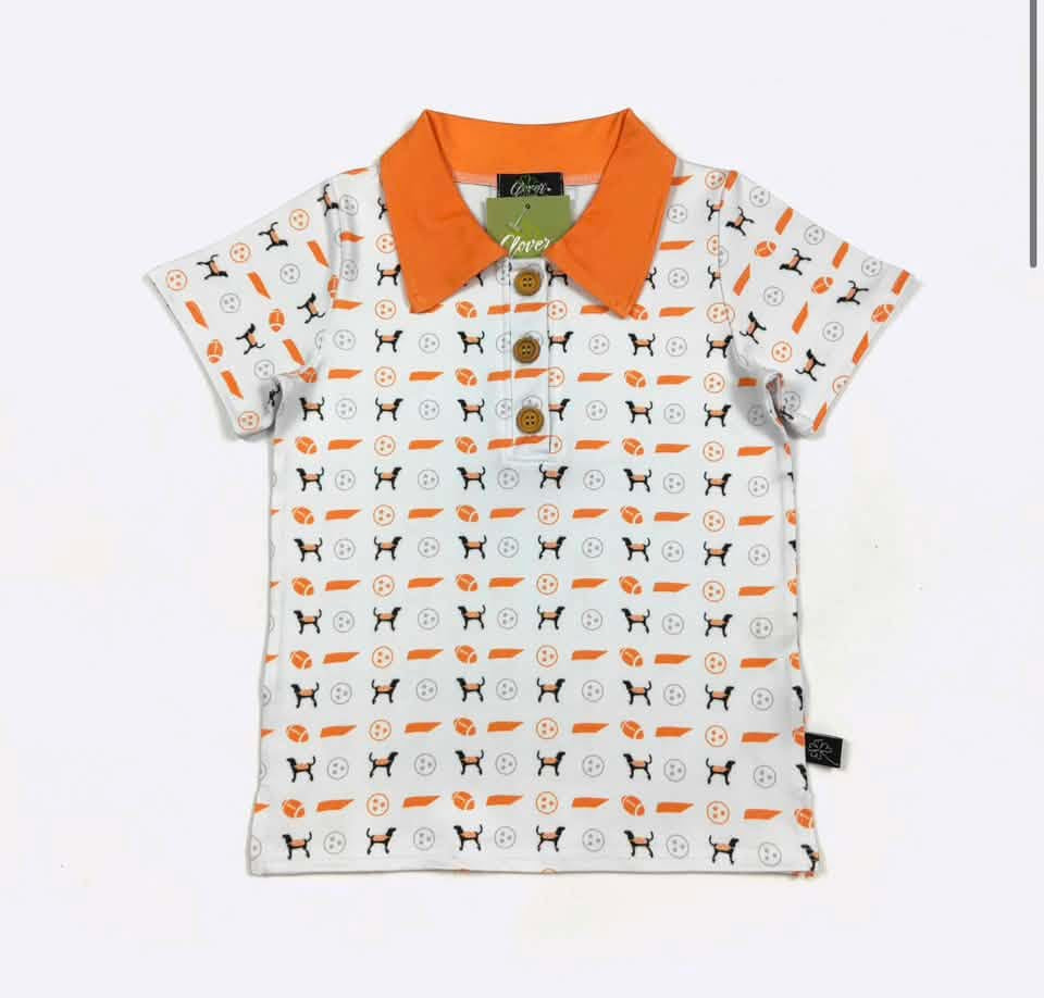 Football Tennessee Boy Collar Shirt By Clover Cottage