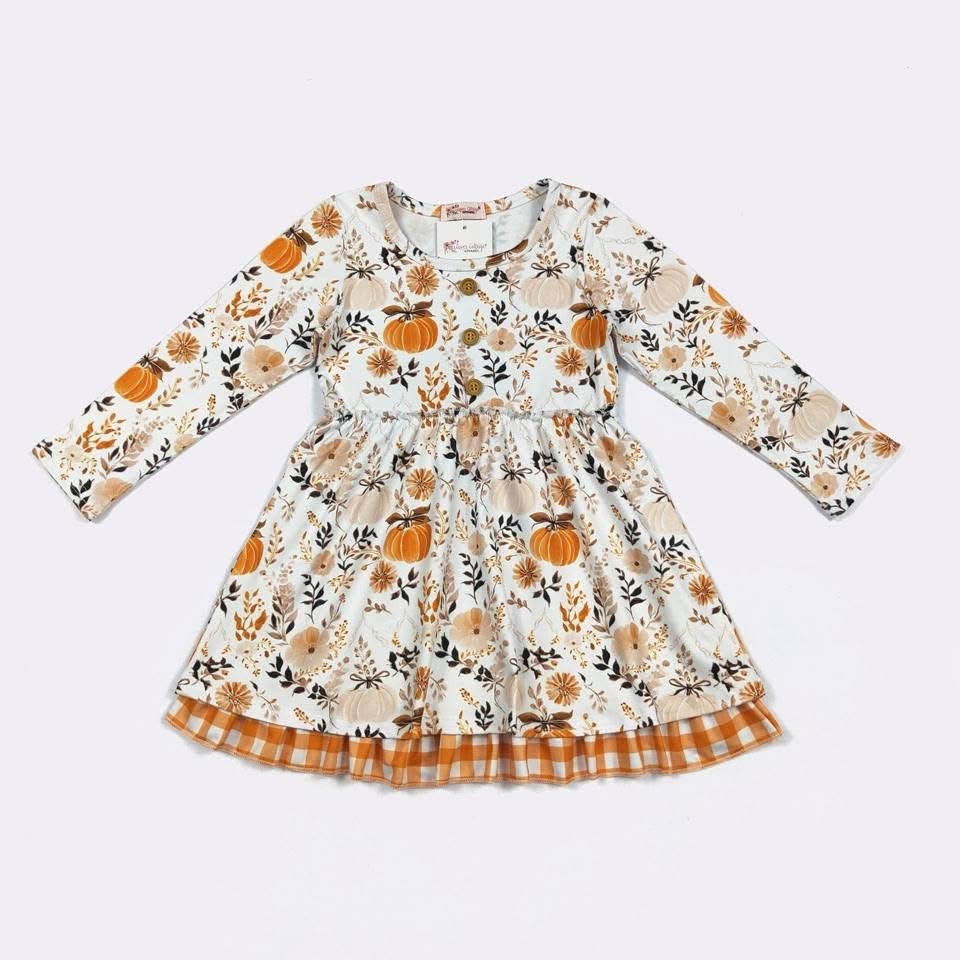 Plaid Pumpkin Dress By Clover Cottage