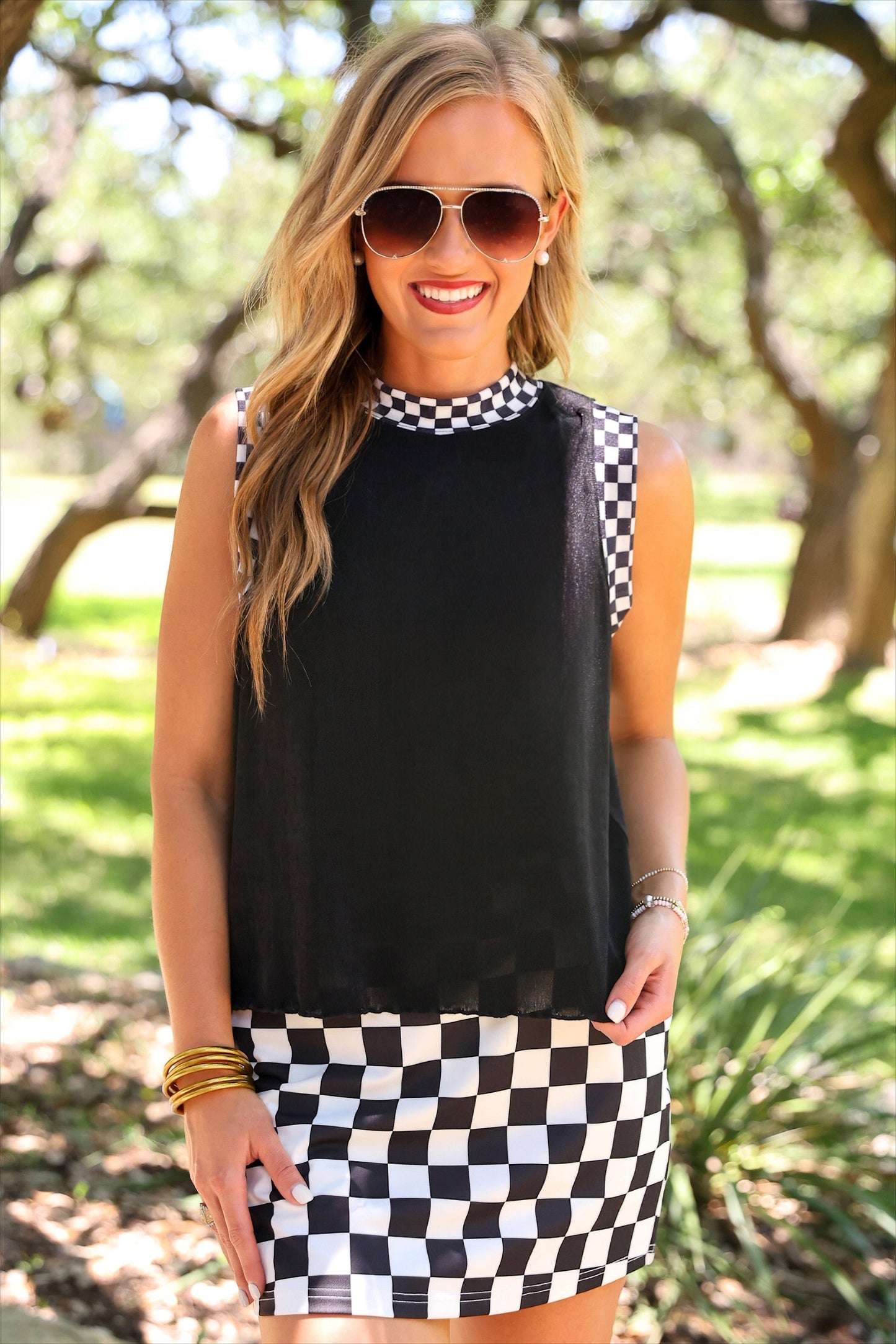PREORDER- Checkmate Ribbed Tank- Black