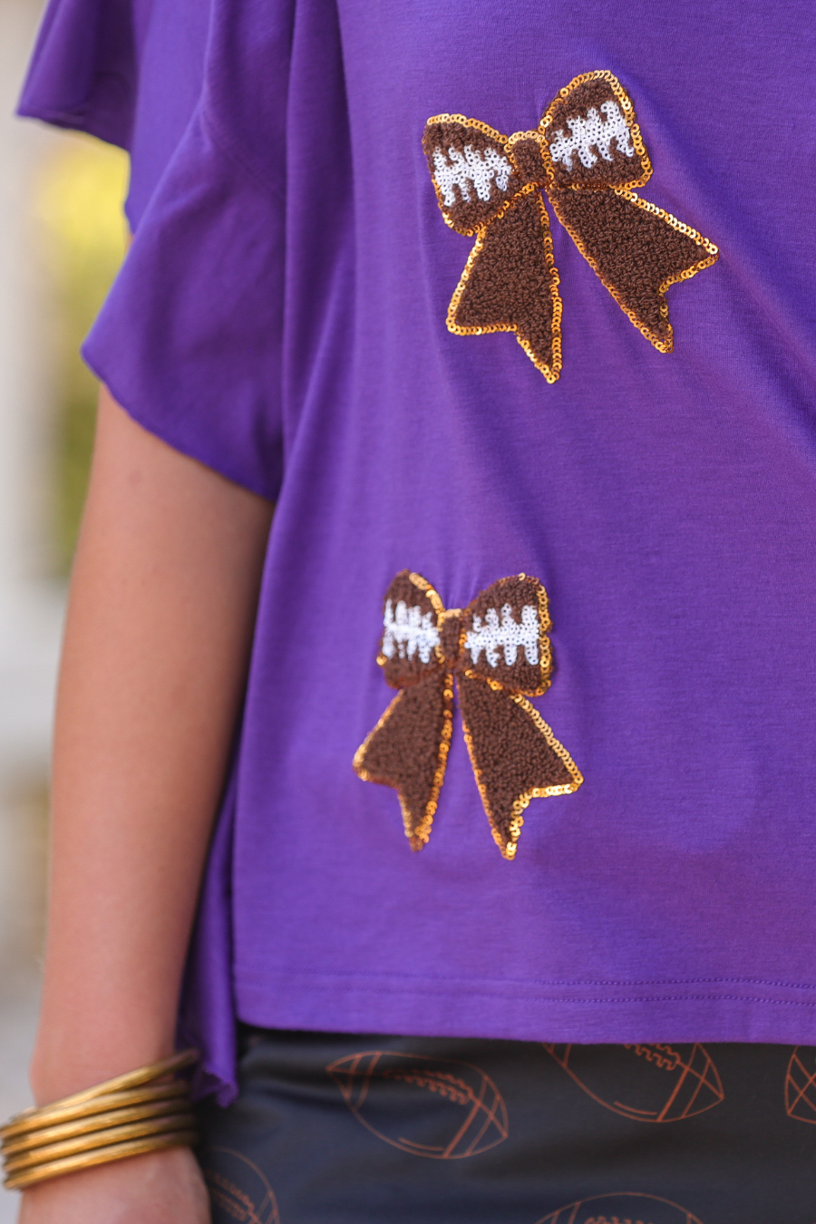 PREORDER- Sideline Sparkle Ruffle Top- Purple