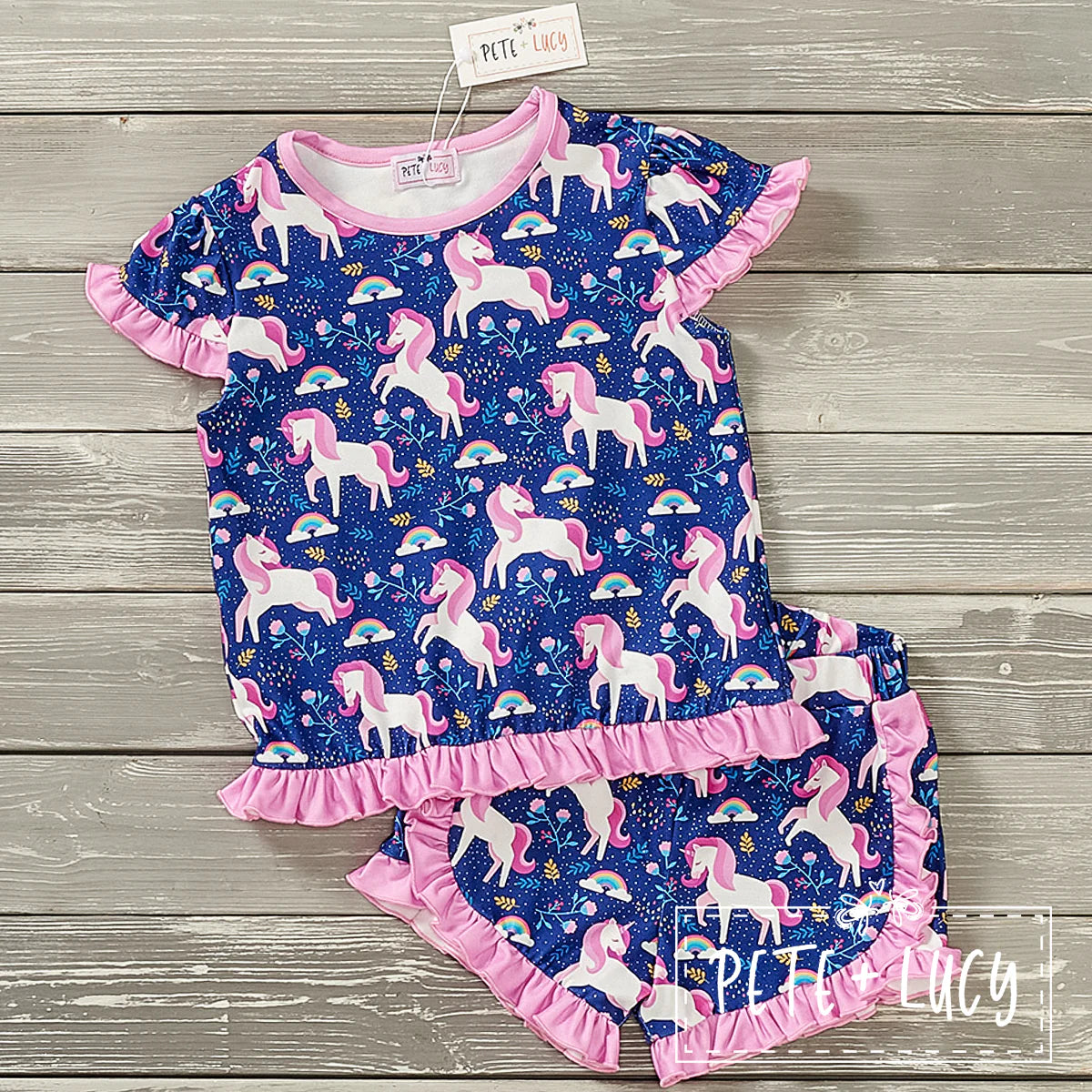 Loungewear: Mystical Unicorns Short Sleeve by Pete + Lucy